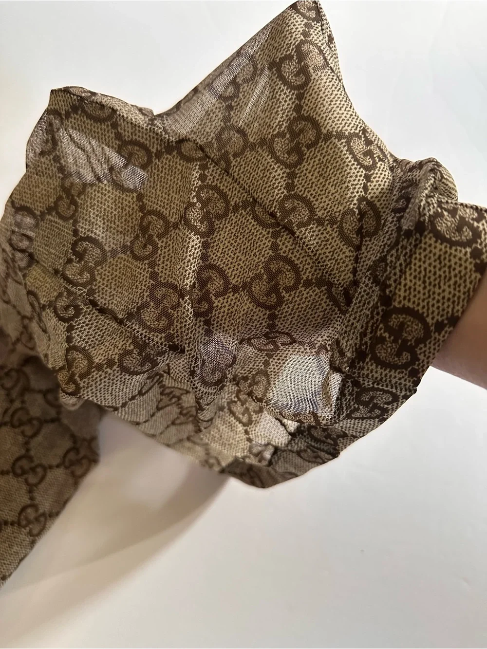 Gucci Brown GG Pattern Logo Print Tights hoisery NEW size small